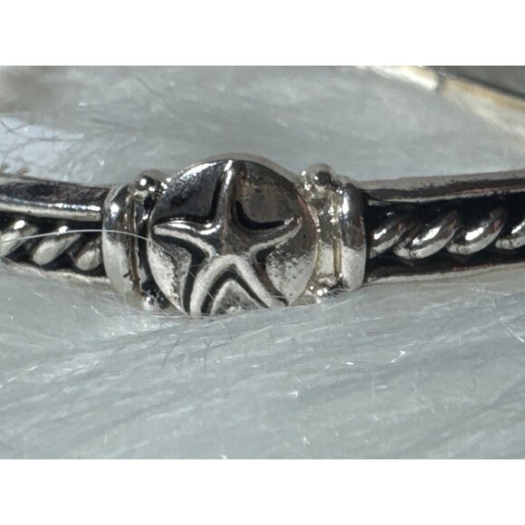 Periwinkle By Barlow Silver-Tone Starfish Bracelet & Black Crystal Stretch Ring - Picture 3 of 10